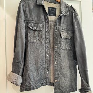 All Saints Gray Leather Jacket